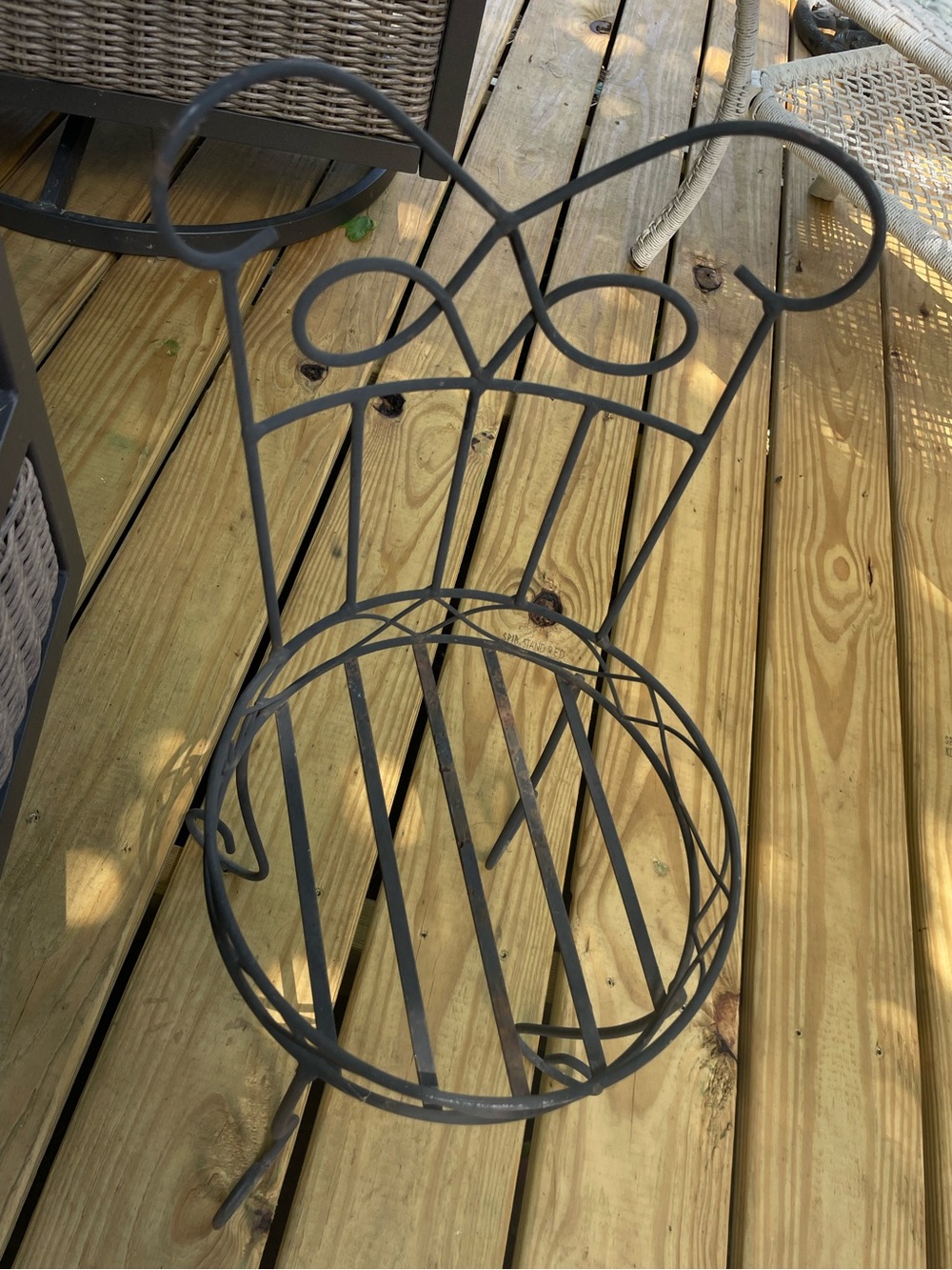 Vintage 22” Ice Cream Parlor Black Metal Chair Plant Stand